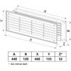 Bathroom Door Air Vent Grille 455mm x 135mm / 18"