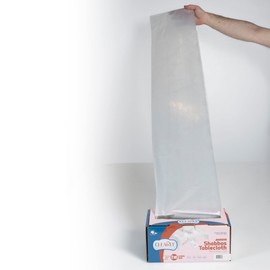 Clearly Elegant Disposable Plastic Table Cloth Roll | 4 Table Covers in Box- Size 70''x180''| 2mill Thick Waterproof Plastic Table Cloth Roll for Picnic, Wedding, Dinner, Indoor and Outdoor Parties