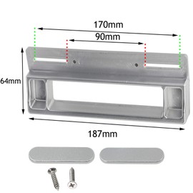 Spares2go Door Handle For Whirlpool Fridge Freezers (190mm, Grey/Silver)