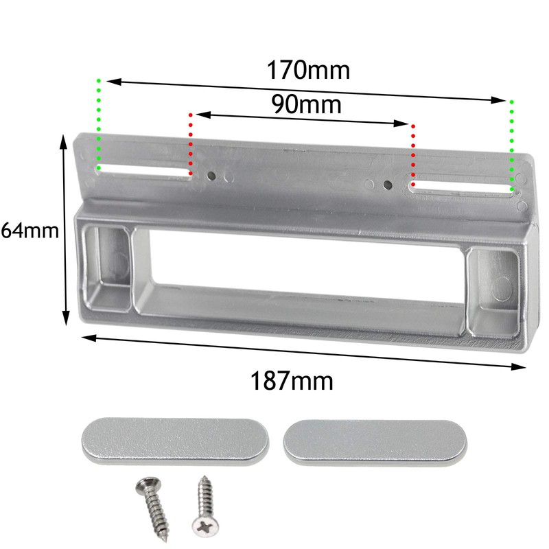 Spares2go Door Handle For Whirlpool Fridge Freezers (190mm, Grey/Silver)