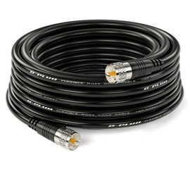 G-PLUG 75ft RG8X Coaxial Cable - 50 Ohm, Pure Copper - CB Coaxial Cable UHF Set with Ultra-Durable, Flexible PVC Jacket - Waterproof CB Coax Cable with 2X UHF Radio Connectors
