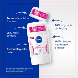Nivea Female Deodorant Stick Extra Brightening Fresh Natural Dry Comfort 50ml Deodorant Roll On Stick