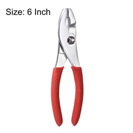 sourcing map Slip Joint Pliers 6 Inch High Carbon Steel Adjustable Utility Pliers