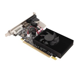 2GB Graphics Card, 64bit DDR3 Computer Video Card, VGA/DVI/HDMI Interface, Desktop GPU for Business Use, Single-Fan Design