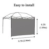 Canopy SunWall, 10x10ft Pop Up Canopy Sidewall for Instant Canopy