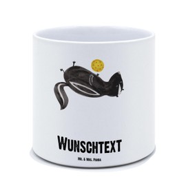 Mr. & Mrs. Panda Personalisierter XL Blumentopf Stinktier Ball - Personalisierte Geschenke, Stinker, Personalisierter Blumentopf, Skunk, verspielt,