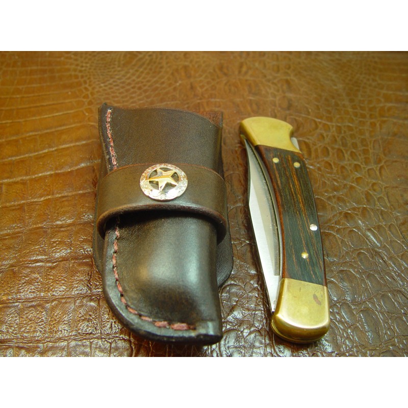 Custom Leather Knife Sheath for Buck 110/Similar Knife, Western Style