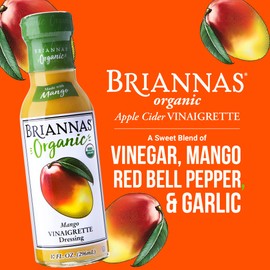 BRIANNAS - Organic Mango Vinaigrette Dressing - Certified Organic & Kosher Salad Dressing made with Premium Ingredients - 10 oz. Bottle