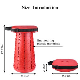 Deer's Life Square Portable Folding Stool, 2024 Upgrade Full Color Collapsible Stools for Adults Heavy Duty 485lbs Yet Small Lightweight Telescoping Retractable Camping Stool for Travel Outdoor Indoor