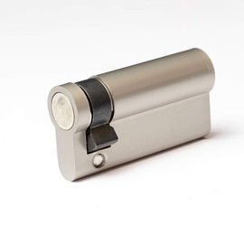 FELGNER Euro Plus Half Cylinder Lock Cylinder Profile Cylinder Door Lock Security Lock for Doors Garage Doors etc. Brass - Includes 3 Beard Keys | 30 mm Matt Nickel
