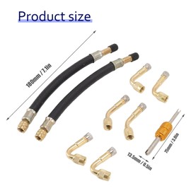 LBYHZS Extensiones de Válvula de Neumático, Extensiones de Válvula de Neumático Flexibles 45° 90° 135° de latón Adaptadores de Vástago para Coche, Camión y Autocaravana,Bicicletas, Motocicletas