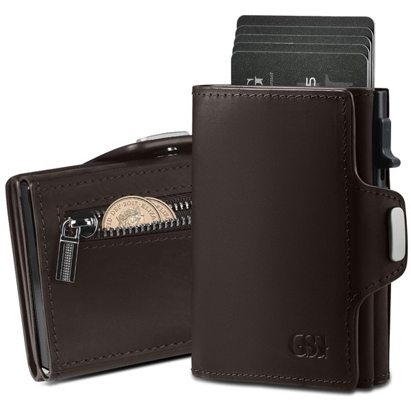 GSG SINCE 1998 Men's Slim Leather Wallet with Coin Compartment