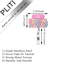 PLITI Medical Assistant Badge Medical Students Graduation Gift Reel Retractable ID Clip For Doctors Nurse (Medical Assistant badgeCA)