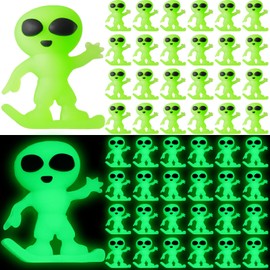 CroBlissful 25 Pcs Glow in The Dark Mini Alien Small Alien Figurine Trinkets Rave for Space Party Decorations Goodie Bag Fillers Piñata Stuffers to Hide and Seek DIY Crafts