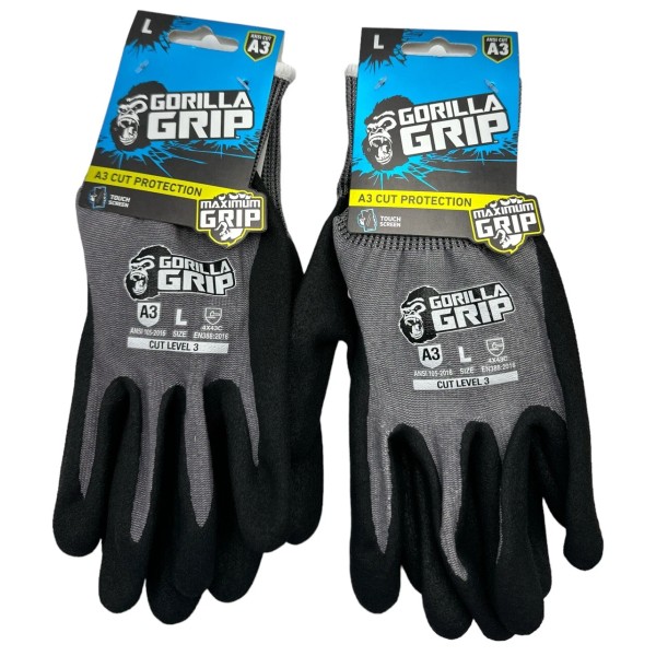 Gorilla Grip Gloves A3 Cut Protection Fabric Size L 22867