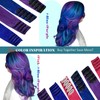 RUNATURE Clip-In Real Hair Extensions, Purple, 35 cm, Remy Clip-In