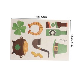 Beavorty 10pcs Patrick's Day Shamrock Face Stickers Irish Festival Decorations Kids Temporary for Parties