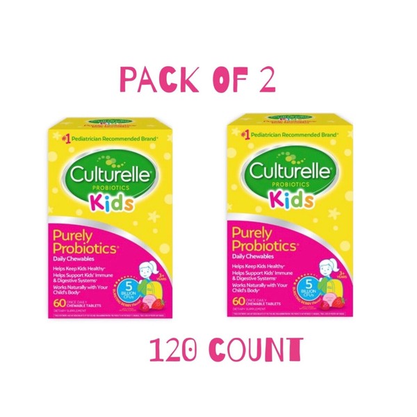 Culturelle Kids Daily Chewable Probiotic-2 Pack-120 count-Immune Support