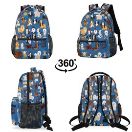 Aglebo Kawaii Dog Backpack for School Lightweight Kids Backpack Large Student Bookbag for Boys Girls Teens Children College Daypack Book Bag
