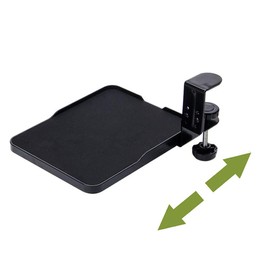 YANGHX Mouse Tray Clamp Under Desk Mouse Platform Clamp On Slide Out Ergonomic Mouse Tray Extender Sliding Pull Out (Black)