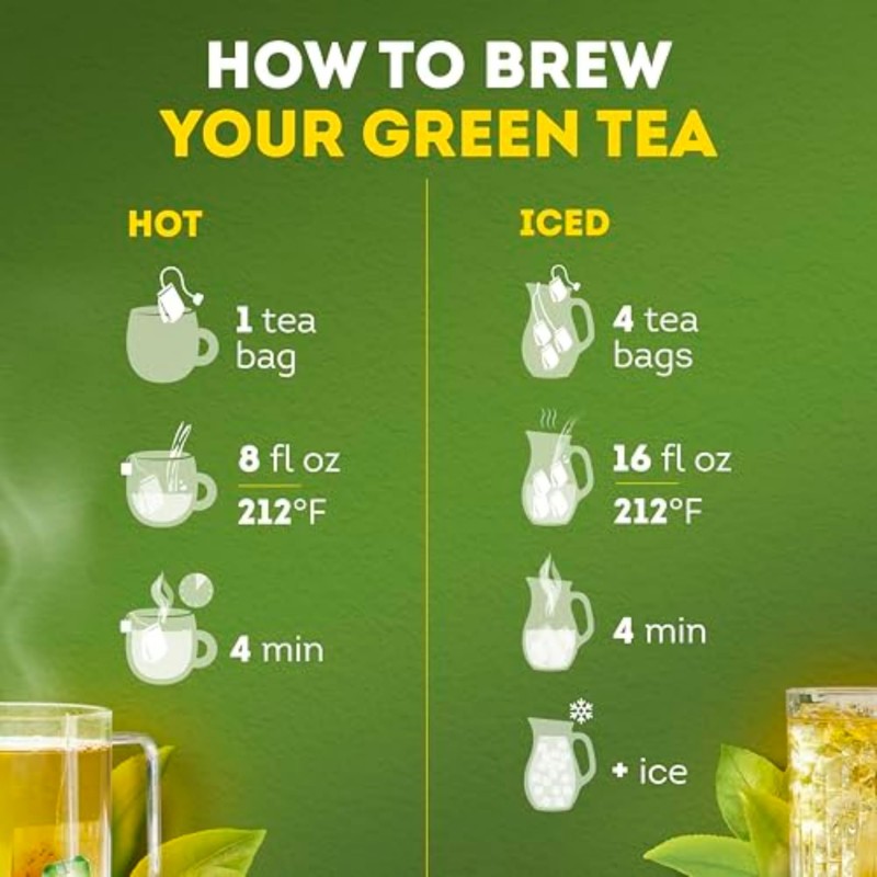 Lipton Signature Blend Green Tea Bags, Unsweetened Teabags for Hot