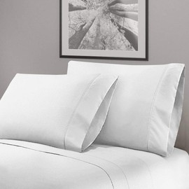 3 Piece Casual Super Soft Fabric Microfiber Sheets Twin Xl | Beautiful Embossed Geometric Design 16" Deep Pocket Snow White Bed Sheet Set, Durable Comfortable Warm Cozy Comfy Wrinkle Free Luxury Sheet