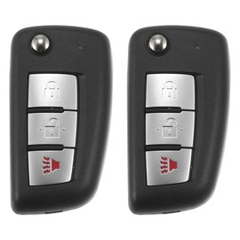 X AUTOHAUX 2pcs 434MHz CWTWB1G767 Replacement Smart Proximity Flip Keyless Entry Remote Key Fob for Nissan Rogue 2014-2020 3 Buttons Uncut Flip Ignition Key Fob