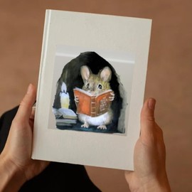 Reading Mouse Vinyl Sticker – Cute Waterproof Decal for Kids, Book Lovers, Laptops, Water Bottles, Library & Classroom