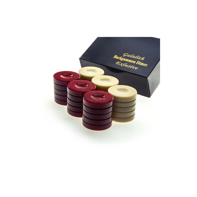Luxury Manopoulos Galalith Backgammon Checkers - Set of 30 Red