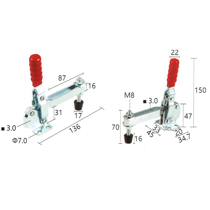 INGDAUM® GH-12132 Vertical Tensioner, Adjustable Toggle Lever Tensioner, Quick Release,