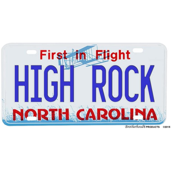 Brotherhood Products North Carolina High Rock Lake Aluminum License Plate