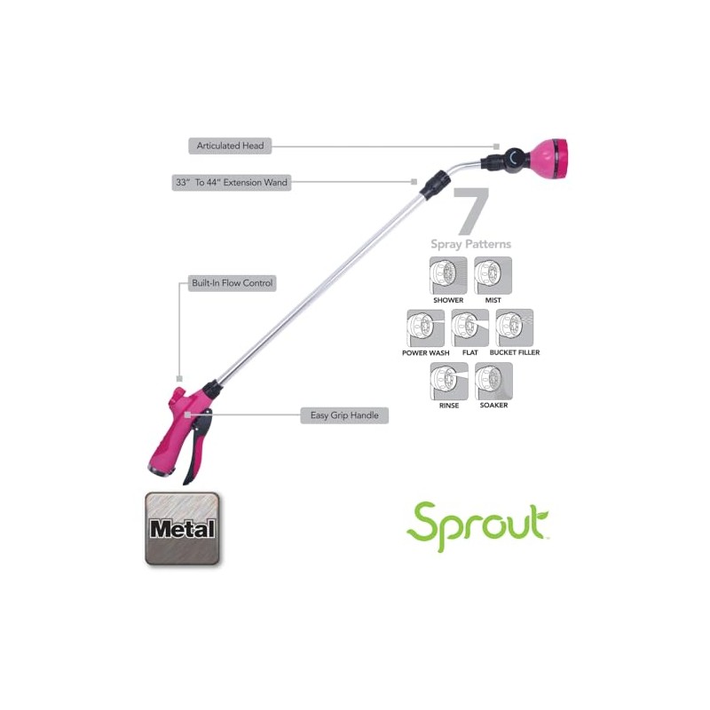 Melnor SP15675RR Raspberry Red 7-Pattern 33? Extension Watering Wand