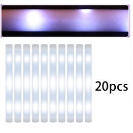 Perfeclan Pack of 20 Foam Glow Sticks Sticks Lighting Magic Wands Portable Lightweight Bars Party Accessories for Holiday Raves Club New Year Red