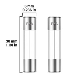 ALLECIN 5A 250V 6x30MM Fast Blow Glass Fuse 5 Amp 250 Volt 0.24 x 1.18 Inch Fast-Acting Tube Fuses F5AL250V (Pack of 20Pcs)