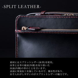 Diablo KA-3111 Men's Large Capacity Leather Box Type Double Zipper Design Collar Clutch Bag, multicolor (black / red)