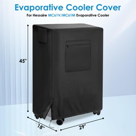 Evaporative Cooler Cover for Hessaire MC61V/ 5300 CFM MC61M Portable Evaporative Cooler, Waterproof Swamp Cooler Cover Outdoor Air Conditioner-29 x 18 x 45 Inch
