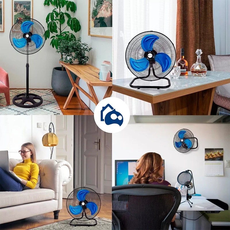 Ventilador 3en1 Techo Piso Pared Giratorio Ajustable 3 Aspas