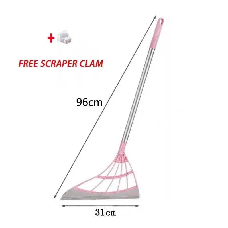 Silicone Floor Squeegee Broom for Pet Hair & Water -