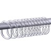 24 Packs Plastic Shower Curtain Rings Hooks for Bathroom Shower