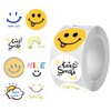 HEYTRCO 500 Pcs Smiley Face Stickers Roll, 8 Expressive Designs