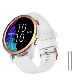 NotoCity NotoCity for Garmin Venu/Venu 2 Plus/Venu Sq/Venu Sq 2/Vivoactive 3/Vivoactive 5,20mm Soft Silicone Replacement Strap for Forerunner 245/645/ Vivoactive HR (White S)