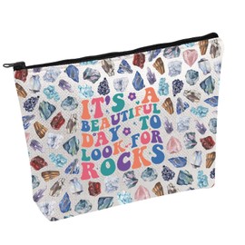 Rocks Collector Cosmetic Bag It’s A Beautiful Day to Look for Rocks Cosmetic Bag Geology Gift Rocks Lover Gift (Look for Rocks B)