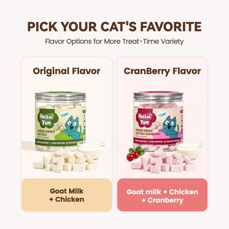 Heckin Yum Freeze Dried Chicken Cat Treats with Goat Milk,