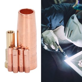 Kit de Puntas de Boquilla sin Gas Flux, Puntas Conductoras de 0,9 Mm y 0,035 Pulgadas Accesorio Profesional de Pistola de Soldadura MIG de Latón Ahorro de Tiempo Completo