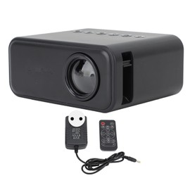 Mini Projector Multifunction HD 1080P WiFi Wireless Wired Screen Projection Remote Control USB Portable Home Theater Projector 100‑240V Black EU Plug