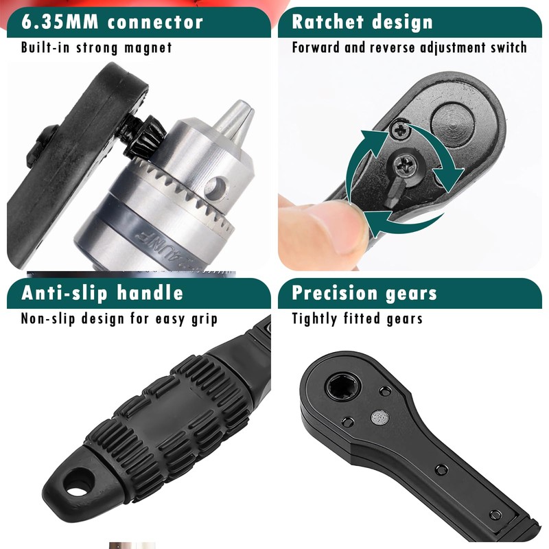 Dayinkes 2PCS Drill Chuck Key, 3 in 1 Quick Release
