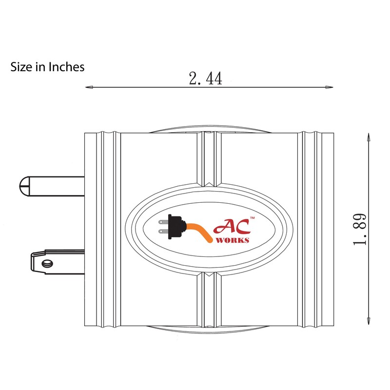 AC WORKS [ADTTL1420] Generator Locking Adapter RV 30Amp TT-30P Plug