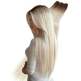 34 Inch Long Sew in Hair Extensions Copper to Light Blonde for Thin Hair 200g Straight Hair Bundles