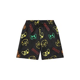 ThePyjamaFactory Gaming Boys Shorts Swimming Trunks, Swim Shorts with Multicoloured Controller Design (13-14 Years)