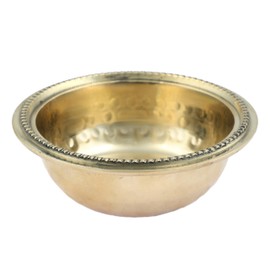 Set of 2 Decorative Pooja Bowls Multipurpose Puja Small Brass Katori Prasad Bowls Pooja Articles Traditional Festival Housewarming Puja Decoration Items (Size :- 2" Inches)